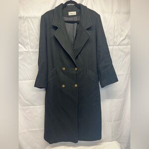 Women’s Black Double-Breasted Trench Coat by Frances Li